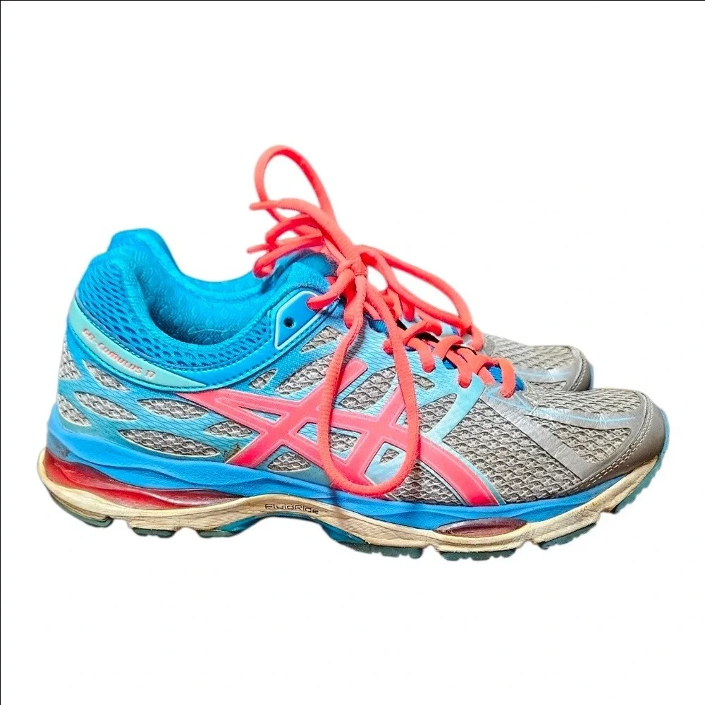 ASICS Gel-Cumulus 17 Womens Running Shoes Sneakers Blue Pink Silver 8.5 T5D8N